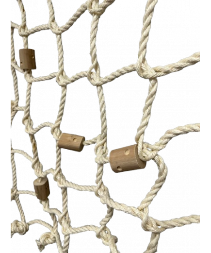 Parrot-Supplies Climbing Sisal Cargo Net Wall With Wood Parrot Toy Large